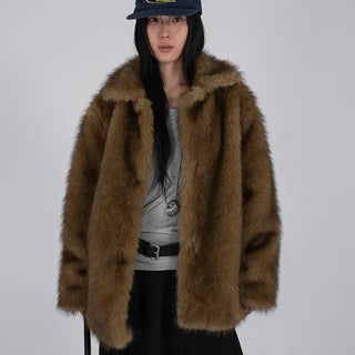 Noah Big Collar Boxy Fit Fur Jacket