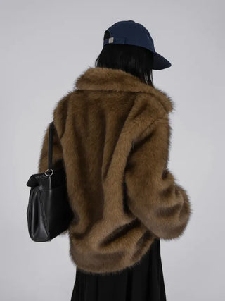 Noah Big Collar Boxy Fit Fur Jacket