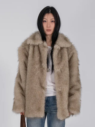 Noah Big Collar Boxy Fit Fur Jacket