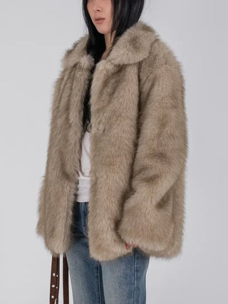 Noah Big Collar Boxy Fit Fur Jacket