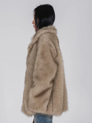 Noah Big Collar Boxy Fit Fur Jacket