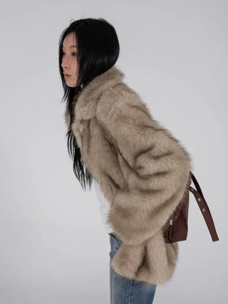 Noah Big Collar Boxy Fit Fur Jacket