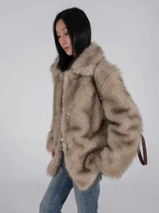 Noah Big Collar Boxy Fit Fur Jacket