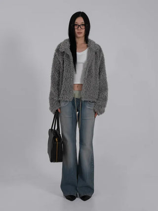 Loop Vintage Elastic Waist Low-Rise Bootcut Long Pants