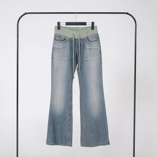 Loop Vintage Elastic Waist Low-Rise Bootcut Long Pants