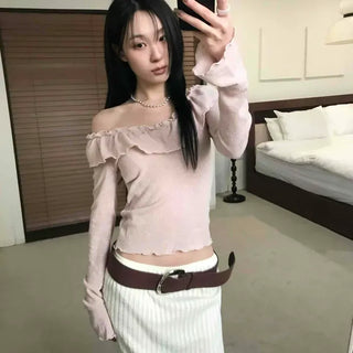 Soft Frill Off-Sleeve Tee
