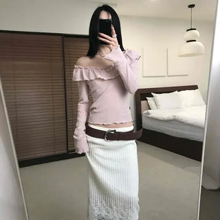 Soft Frill Off-Sleeve Tee