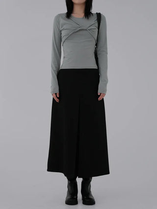 Kaiz A-line Pintuck Long Skirt
