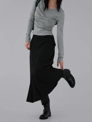 Kaiz A-line Pintuck Long Skirt