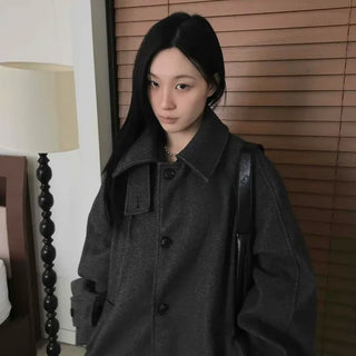Modern High-Neck Maxi Single Coat