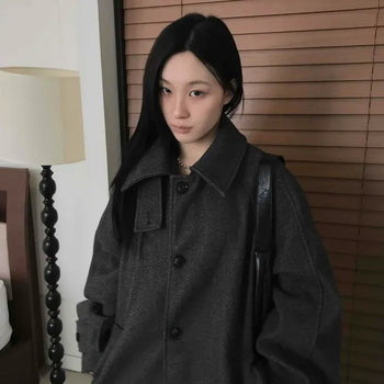 Modern High-Neck Maxi Single Coat