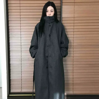 Modern High-Neck Maxi Single Coat