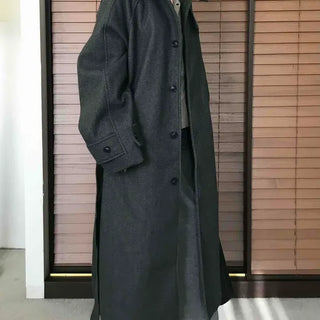 Modern High-Neck Maxi Single Coat