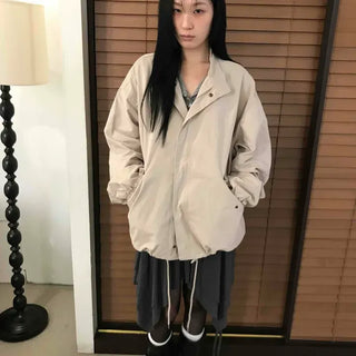 Basic Half-Neck Peach Short Field Jacket