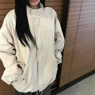 Basic Half-Neck Peach Short Field Jacket
