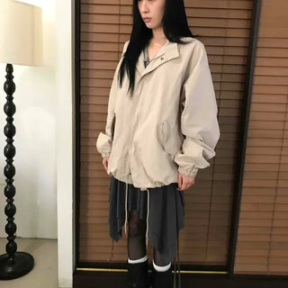 Basic Half-Neck Peach Short Field Jacket