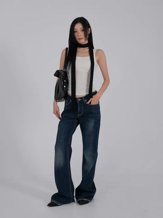 Mua Ribbed Round Square Sleeveless Top