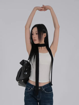 Mua Ribbed Round Square Sleeveless Top