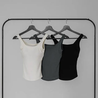 Mua Ribbed Round Square Sleeveless Top