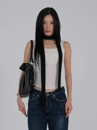 Mua Ribbed Round Square Sleeveless Top