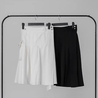 Lark Snap Button Pocket Pleated Wrap Midi Skirt