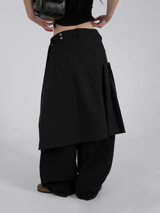 Lark Snap Button Pocket Pleated Wrap Midi Skirt