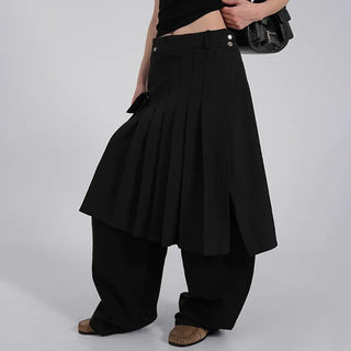 Lark Snap Button Pocket Pleated Wrap Midi Skirt