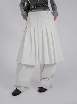 Lark Snap Button Pocket Pleated Wrap Midi Skirt