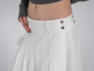 Lark Snap Button Pocket Pleated Wrap Midi Skirt