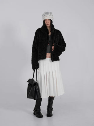 Lark Snap Button Pocket Pleated Wrap Midi Skirt