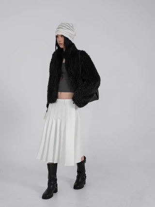 Lark Snap Button Pocket Pleated Wrap Midi Skirt