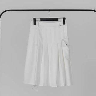 Lark Snap Button Pocket Pleated Wrap Midi Skirt