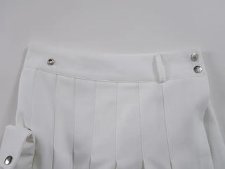 Lark Snap Button Pocket Pleated Wrap Midi Skirt