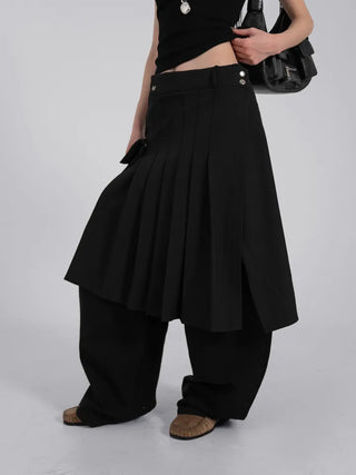 Lark Snap Button Pocket Pleated Wrap Midi Skirt