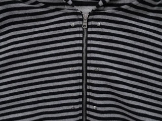 Obstud Stripe Oversized Zip-Up Hoodie