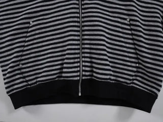 Obstud Stripe Oversized Zip-Up Hoodie