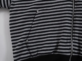 Obstud Stripe Oversized Zip-Up Hoodie