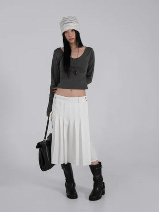 Ar Slim Crop V-Neck Long Sleeve T-Shirt