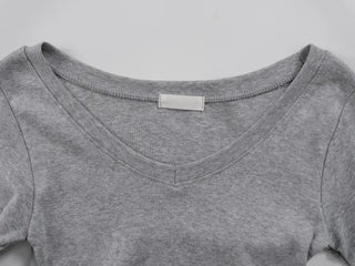 Ar Slim Crop V-Neck Long Sleeve T-Shirt