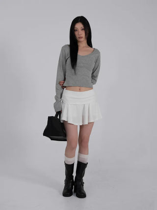 Ar Slim Crop V-Neck Long Sleeve T-Shirt