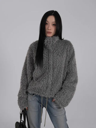 Loen Loose Fluffy Fur Cardigan