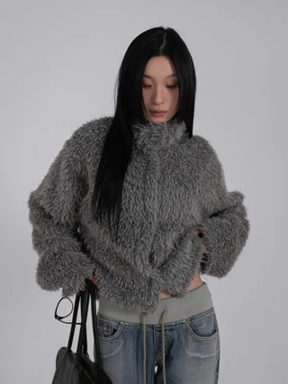 Loen Loose Fluffy Fur Cardigan