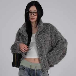 Loen Loose Fluffy Fur Cardigan