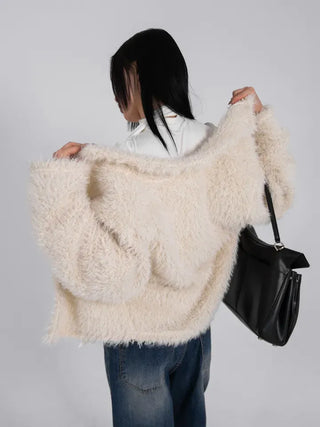 Loen Loose Fluffy Fur Cardigan