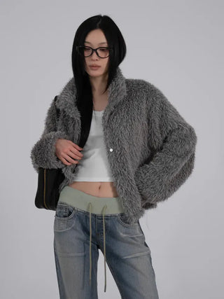 Loen Loose Fluffy Fur Cardigan