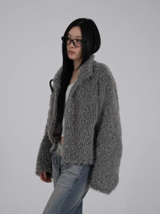 Loen Loose Fluffy Fur Cardigan