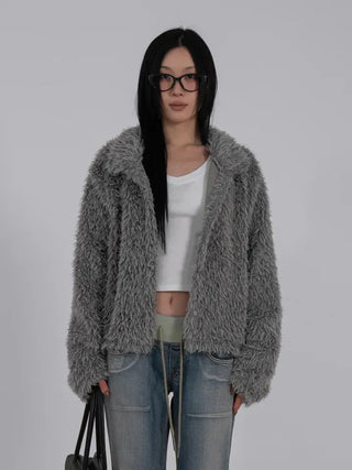 Loen Loose Fluffy Fur Cardigan
