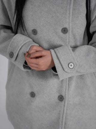Leua Double Button High-Neck Short Coat