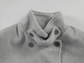 Leua Double Button High-Neck Short Coat