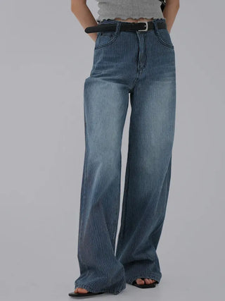 Yuna striped denim pants